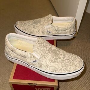 White floral art vans